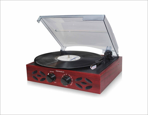 Retro Classic 3 Speed Wooden Turntable with FM Radio ODC15